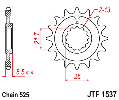 JT Sprocket Front RB JTF1537 15T