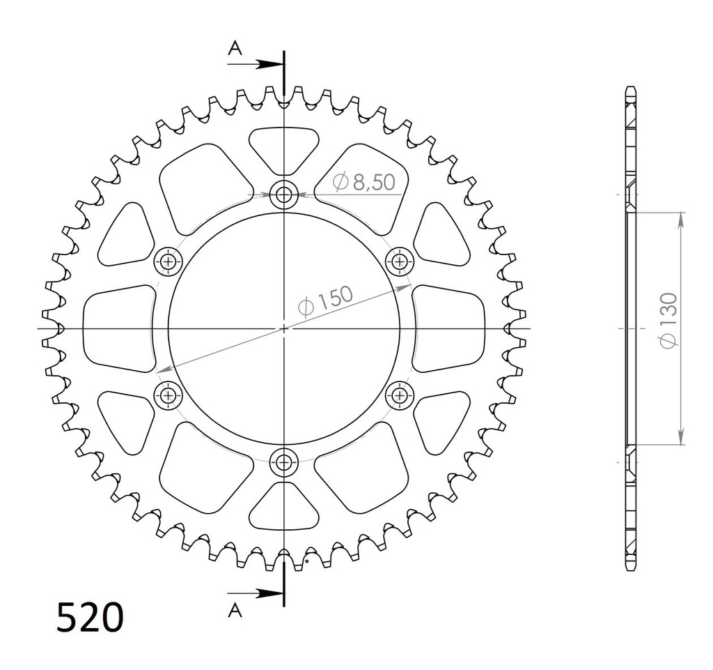 Supersprox Aluminium Rear Sprocket 50T Blue WR|YZ|F 125/250/450 '97