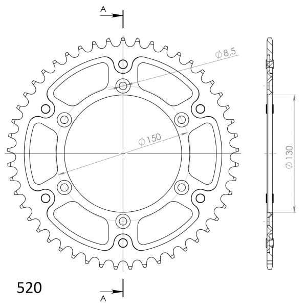 Supersprox Stealth Rear Sprocket 49T Blue WR|YZ|F 125/250/450 '97