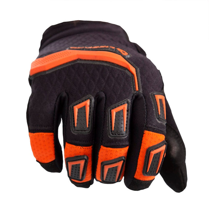 Lizzard Knuckle Long Finger Gloves Black/Orange