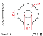 JT Sprocket Front JTF1186 16T