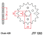 JT Sprocket Front JTF1263 14T 