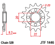 JT Sprocket Front JTF1446 13T