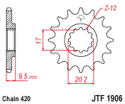 JT Sprocket Front JTF1906 14T