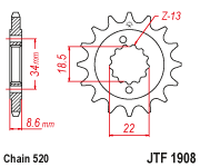 JT Sprocket Front JTF1908 15T