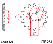 JT Sprocket Front JTF253 14T