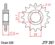 JT Sprocket Front JTF297 15T