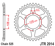 JT Sprocket Rear JTR2014 50T