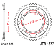 JT Sprocket Rear JTR1877 41T