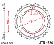 JT Sprocket Rear JTR1876 46T