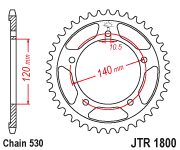 JT Sprocket Rear JTR1800 44T