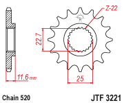 JT Sprocket Front JTF3221 11T