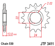 JT Sprocket Front JTF3411 16T