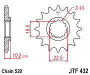 JT Sprocket Front JTF432 14T