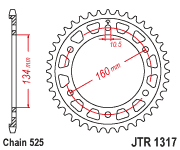 JT Sprocket Rear JTR1317 43T