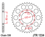 JT Sprocket Rear JTR1334 39T