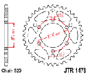 JT Sprocket Rear JTR1478 38T