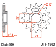 JT Sprocket Front JTF1902 16T