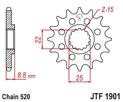 JT Sprocket Front JTF1901 13T