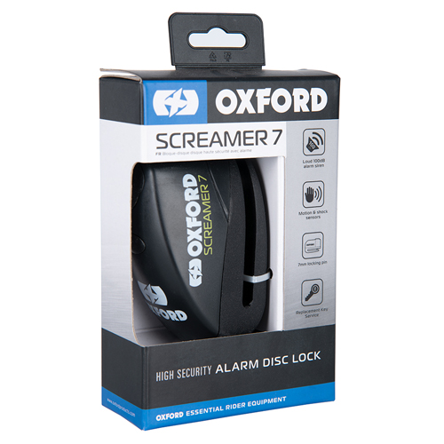 Oxford Screamer7 Alarm Disc Lock Black/Black