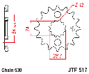 JT Sprocket Front JTF517 17T