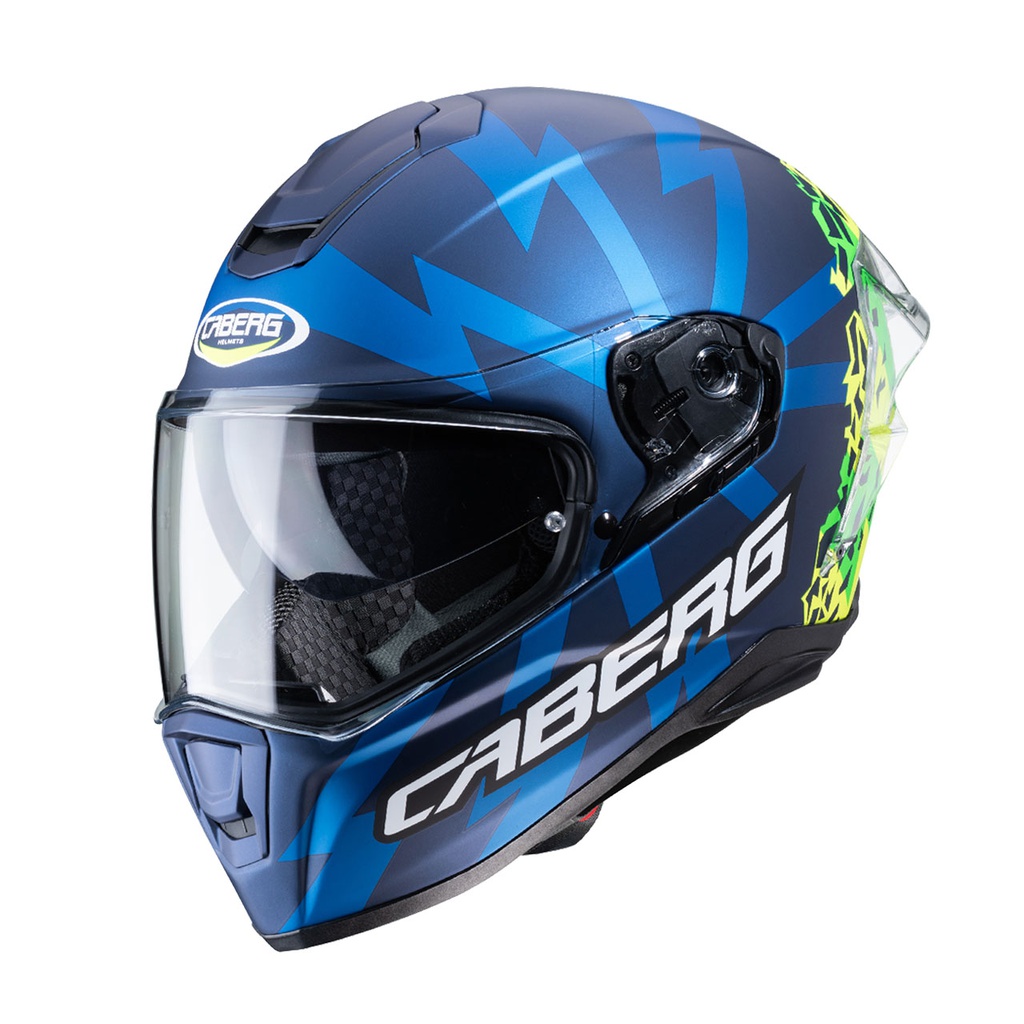 Caberg Drift Evo Storm Full Face Helmet J1 Matt Blue/Yellow Fluo/Green Fluo