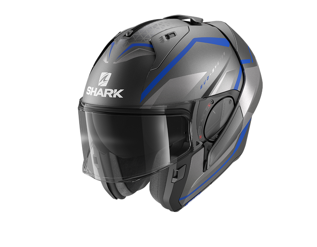 Shark Evo-ES Yari Flip Up Helmet Matt Grey/Blue