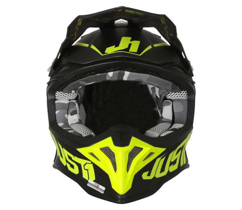 Just1 J39 Stars MX Helmet Black/Fluo Yellow/Titanium