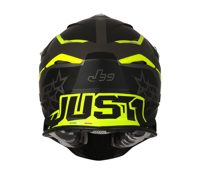 Just1 J39 Stars MX Helmet Black/Fluo Yellow/Titanium