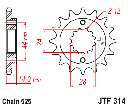 JT Sprocket Front JTF314 15T