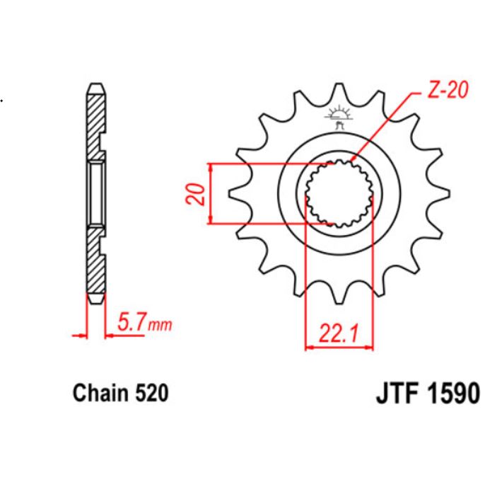 JT Sprocket Front JTF1590 13T