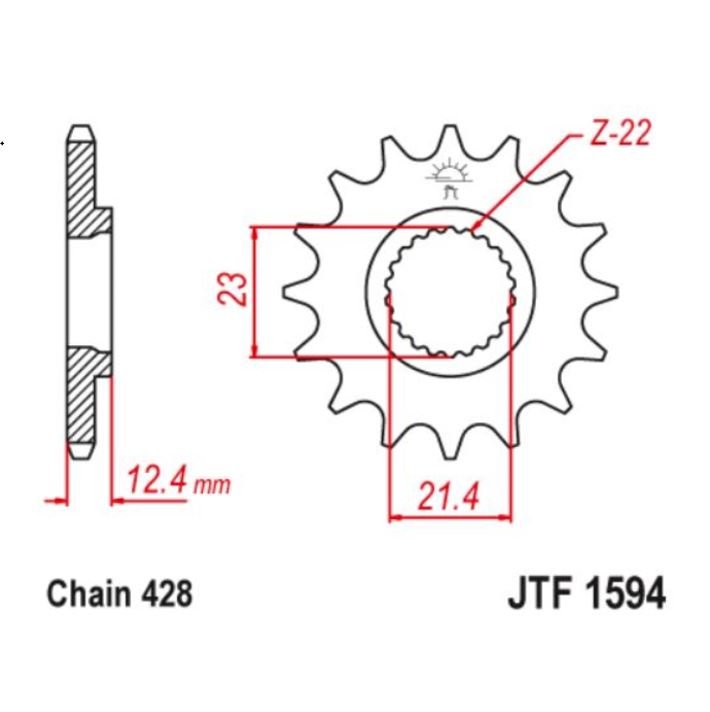 JT Sprocket Front JTF1594 15T