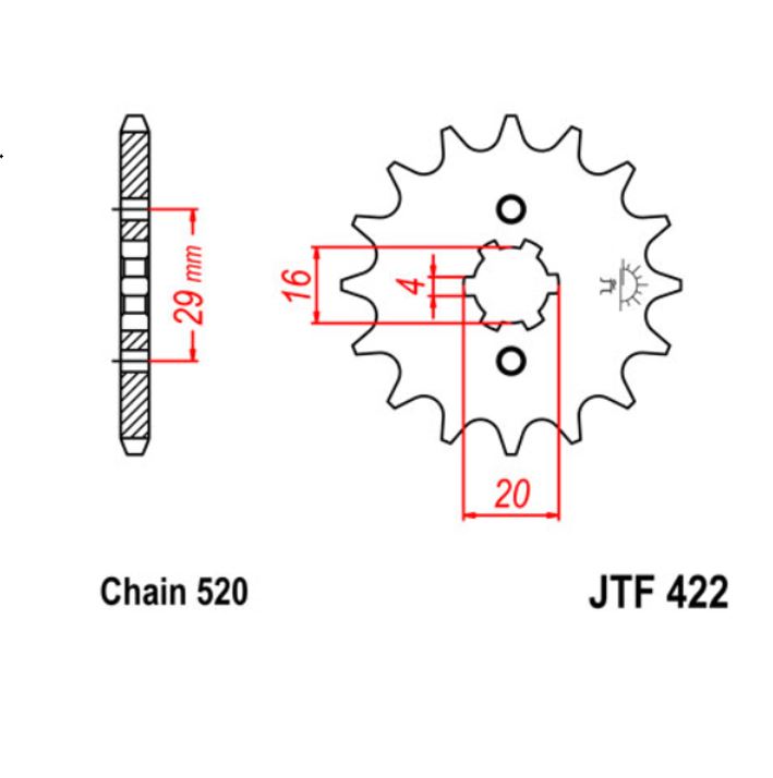 JT Sprocket Front JTF422 12T