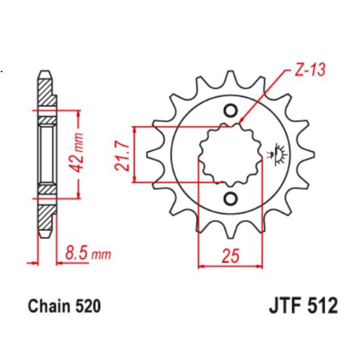 JT Sprocket Front JTF512 14T