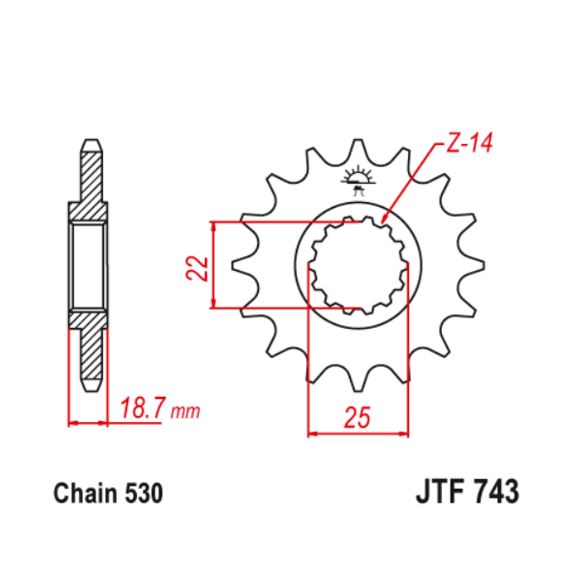 JT Sprocket Front JTF743 15T