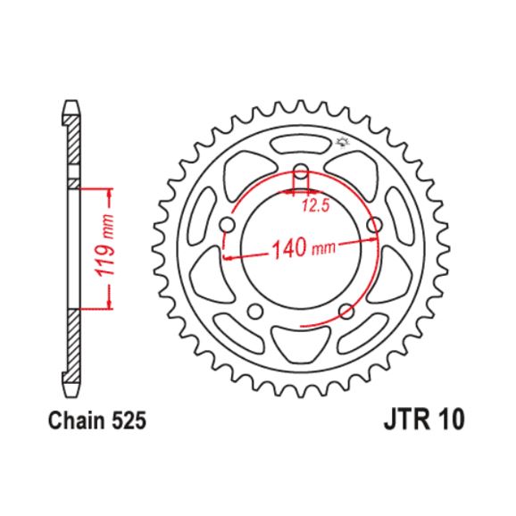 JT Sprocket Rear JTR10 44T