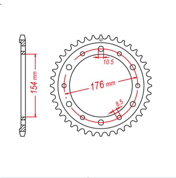 JT Sprocket Rear JTR1342 43T