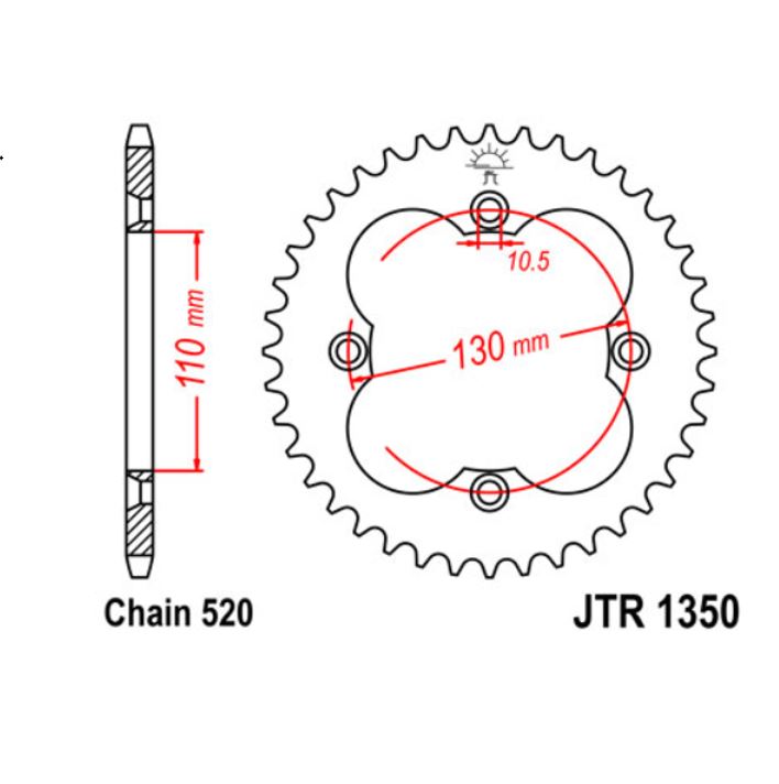 JT Sprocket Rear JTR1350 38T