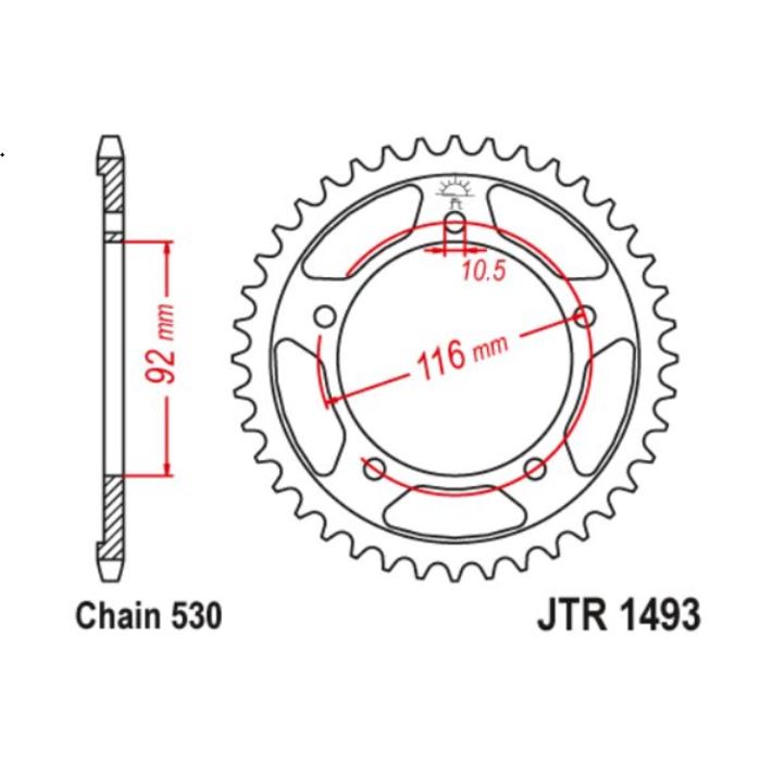 JT Sprocket Rear JTR1493 42T