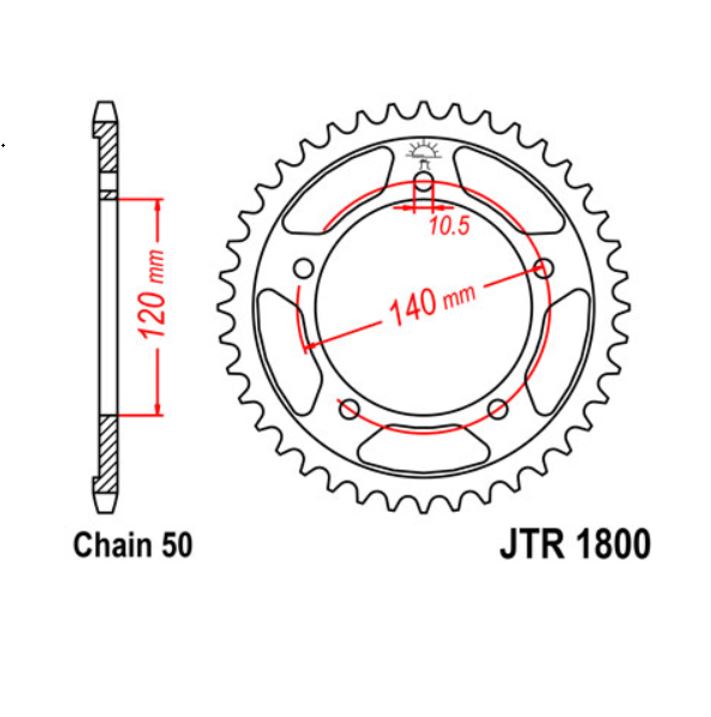 JT Sprocket Rear JTR1800 45T