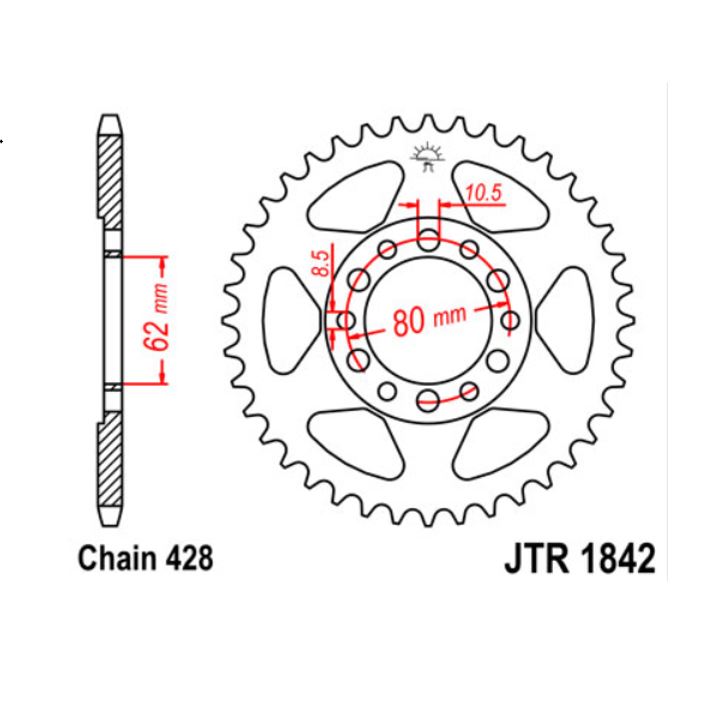 JT Sprocket Rear JTR1842 50T