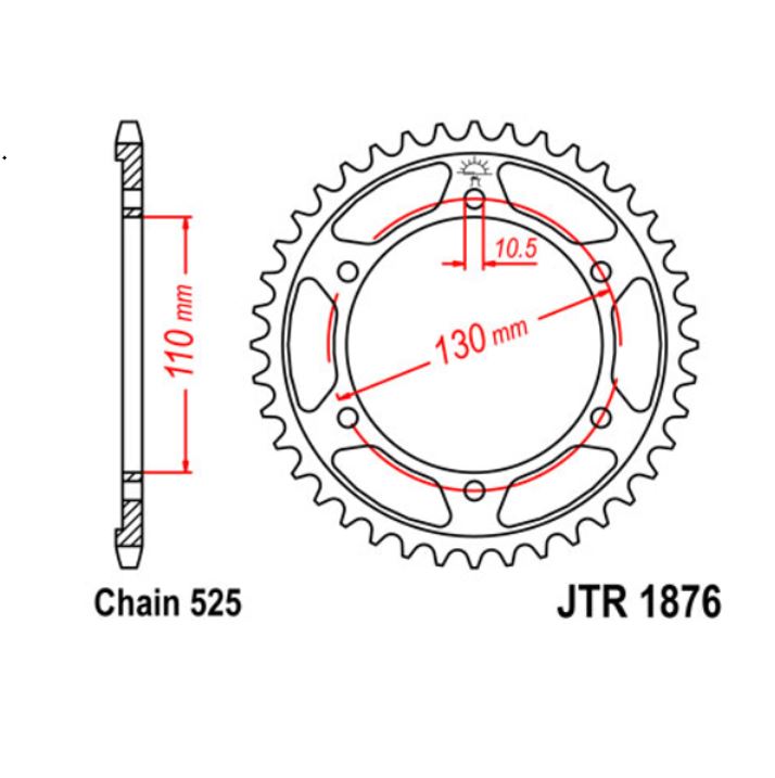 JT Sprocket Rear JTR1876 43T