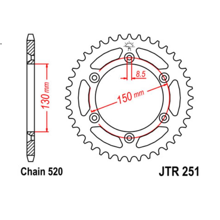 JT Sprocket Rear JTR251 49T