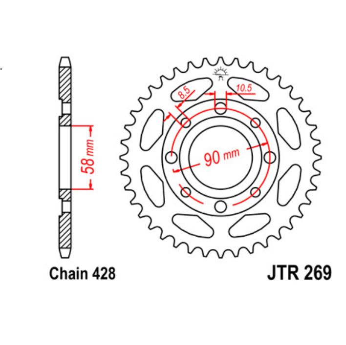 JT Sprocket Rear JTR269 44T