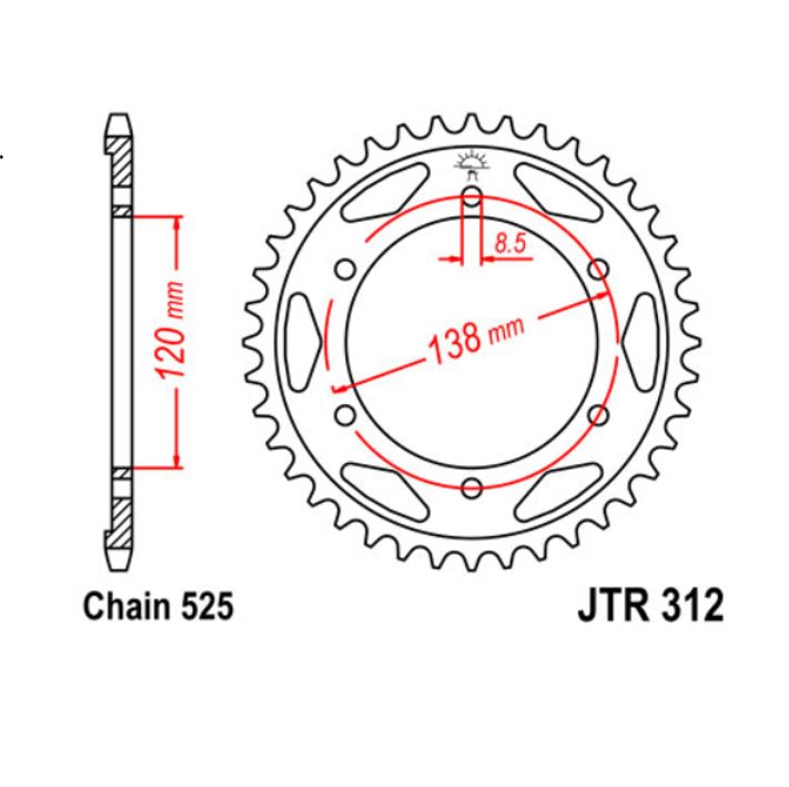 JT Sprocket Rear JTR312 40T