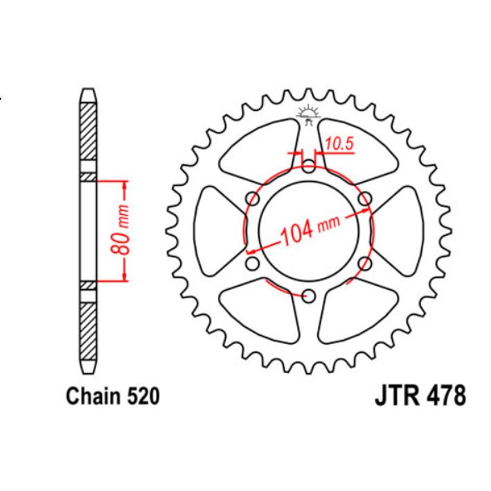 JT Sprocket Rear JTR478 46T