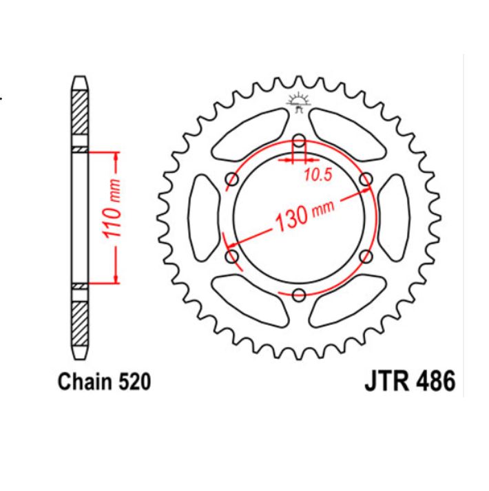 JT Sprocket Rear JTR486 45T