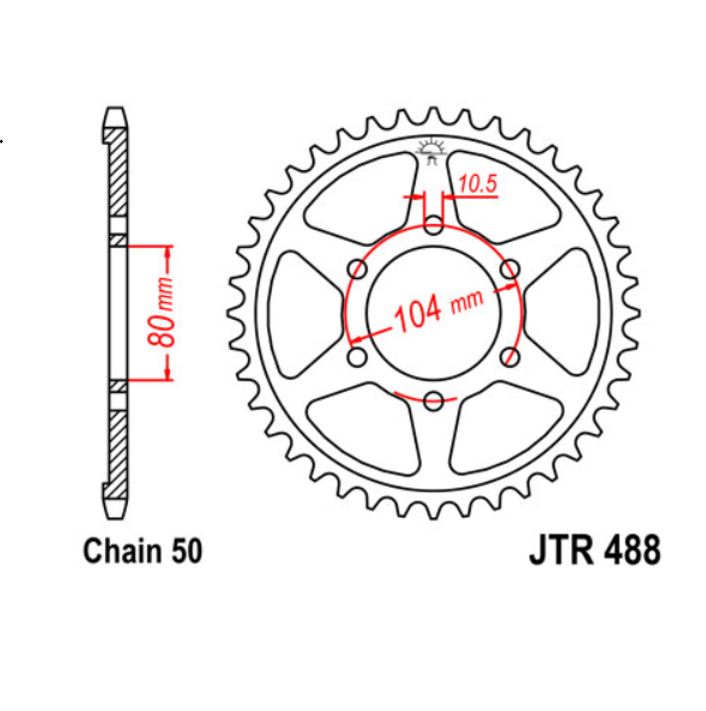 JT Sprocket Rear JTR488 42T