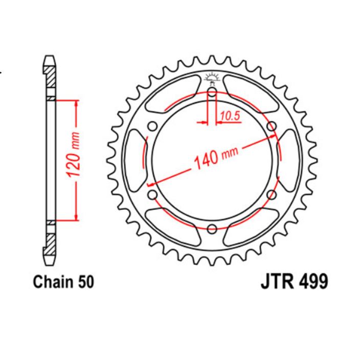 JT Sprocket Rear JTR499 40T