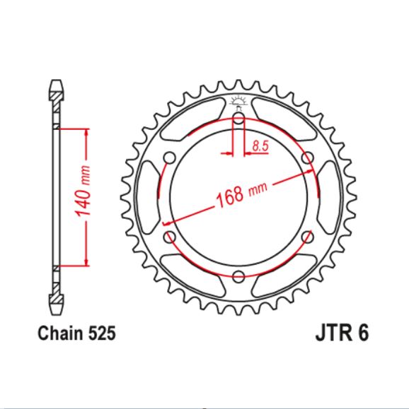 JT Sprocket Rear JTR6 41T